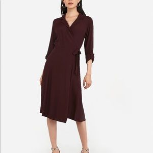 Express Surplice wrap sash tie midi dress - NWT